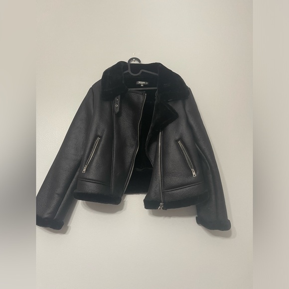 Missguided Jackets & Blazers - Missguided leather fur lined jacket